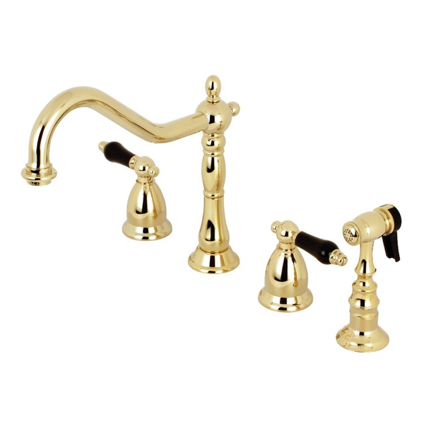 Kingston Brass KS1792PKLBS Widespread Kitchen Faucet, Polished Brass KS1792PKLBS - main